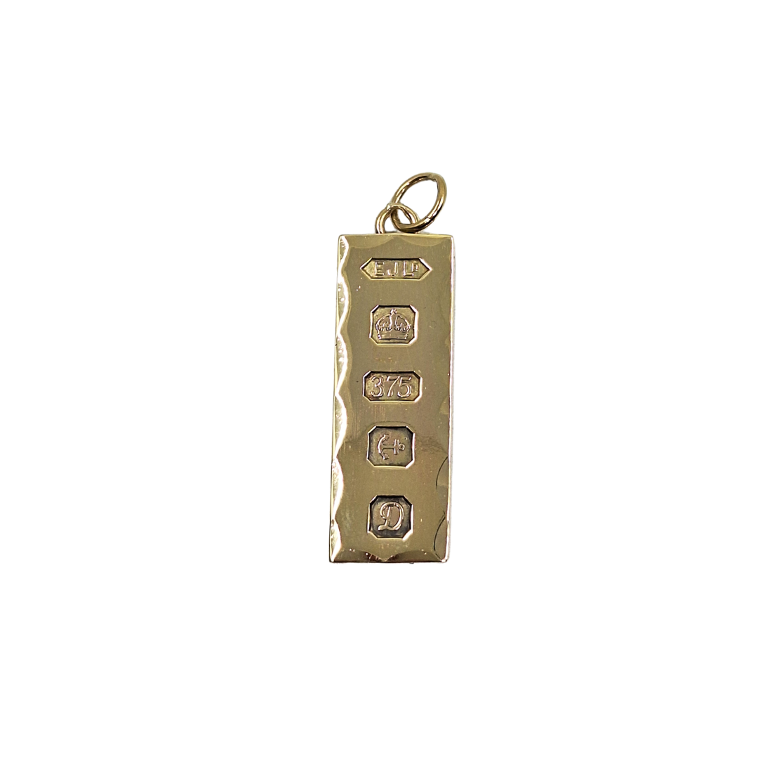 9ct Yellow Gold Ingot Pendant