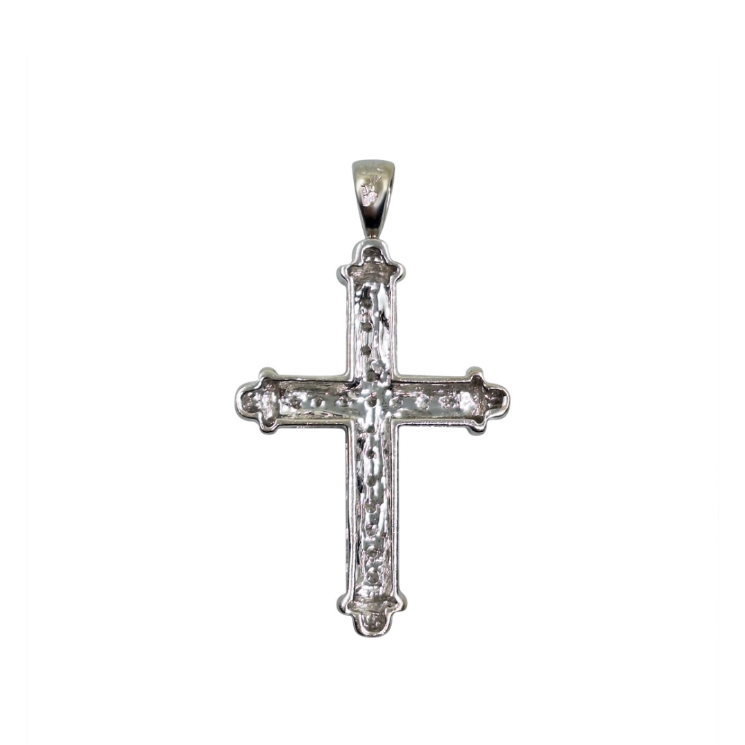 9ct White Gold Diamond Cross Pendant 0.15ct