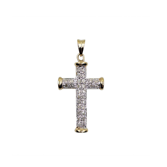 9ct Yellow Gold Diamond Cross Pendant 0.50ct