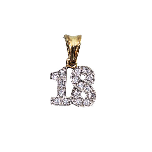 9ct Yellow Gold Cubic Zirconia 18 Pendant