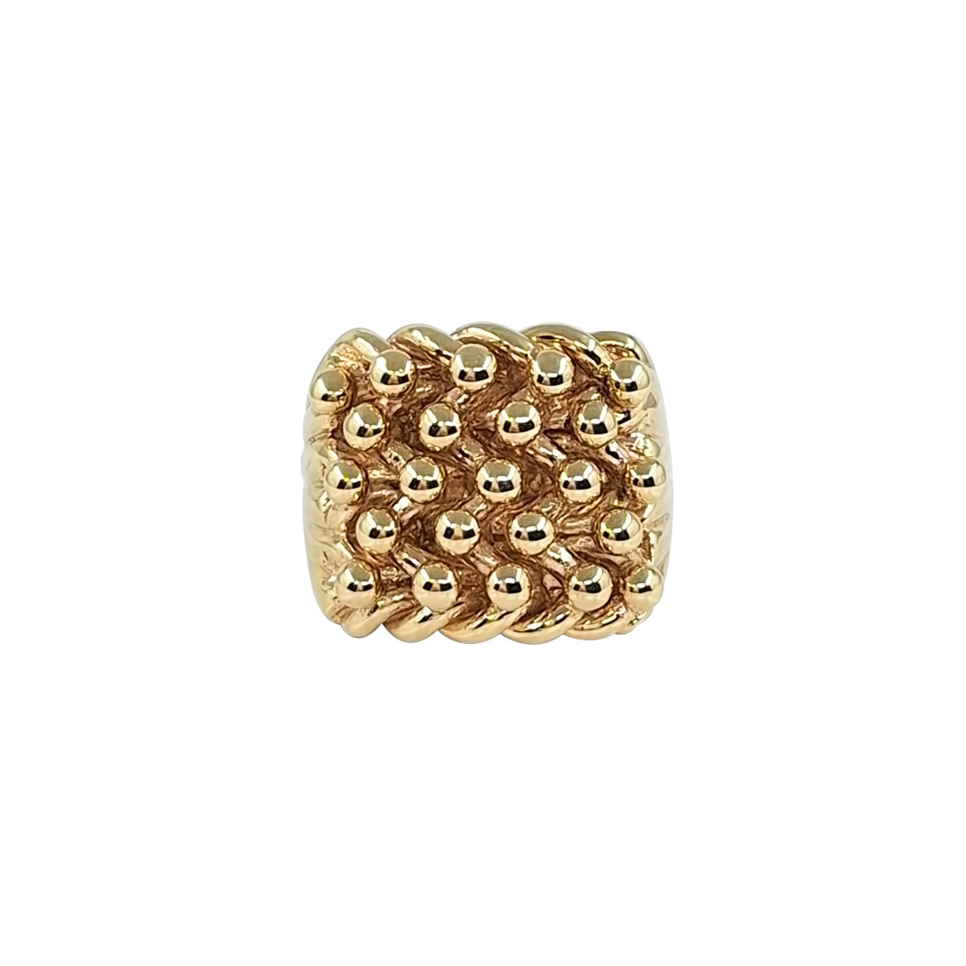 9ct Yellow Gold 5 Row Keeper Ring