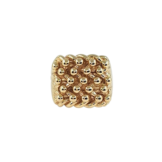 9ct Yellow Gold 5 Row Keeper Ring
