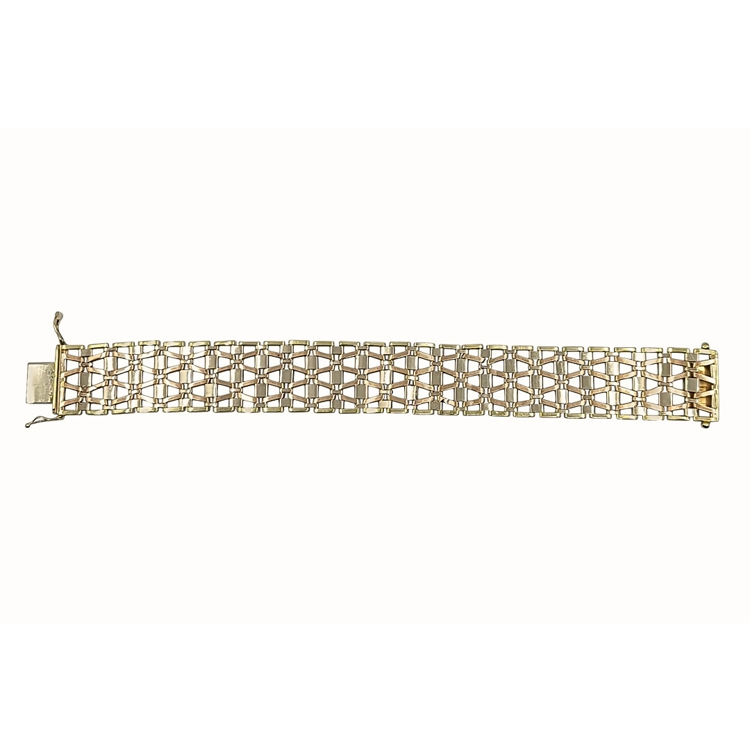 9ct Yellow Gold Fancy Bracelet 7.5"