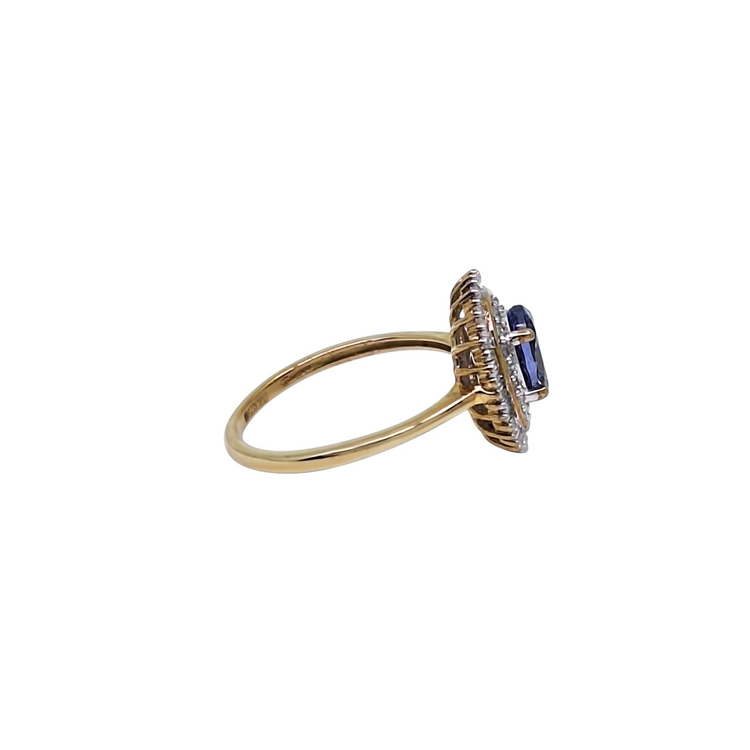 9ct Yellow Gold Tanzanite & Diamond Ring