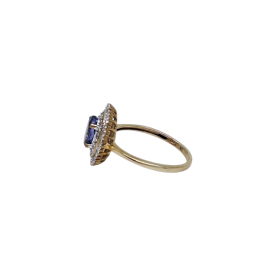 9ct Yellow Gold Tanzanite & Diamond Ring