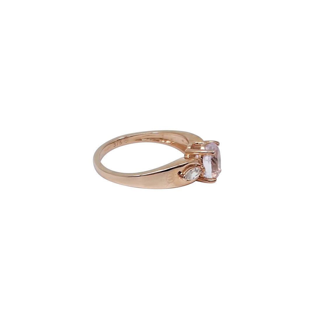 9ct Rose Gold Kunzite & Zircon Ring 1.30ct