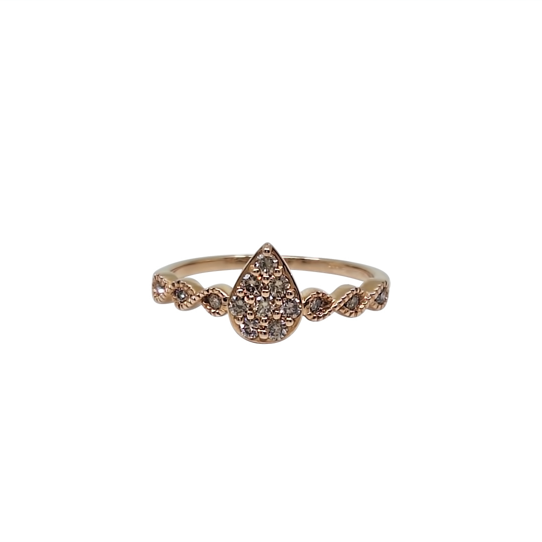 9ct Rose Gold Diamond Ring 0.33ct