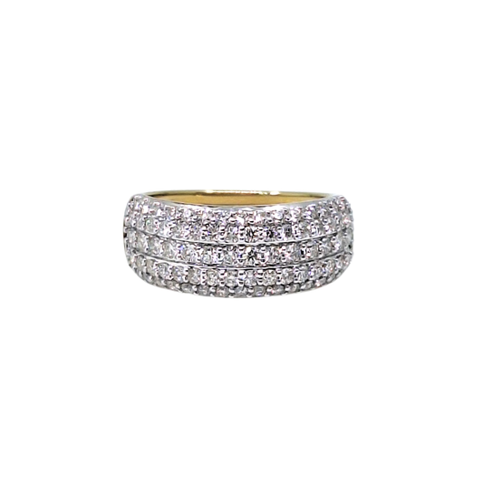 9ct Yellow Gold Diamond Band Ring 0.75ct