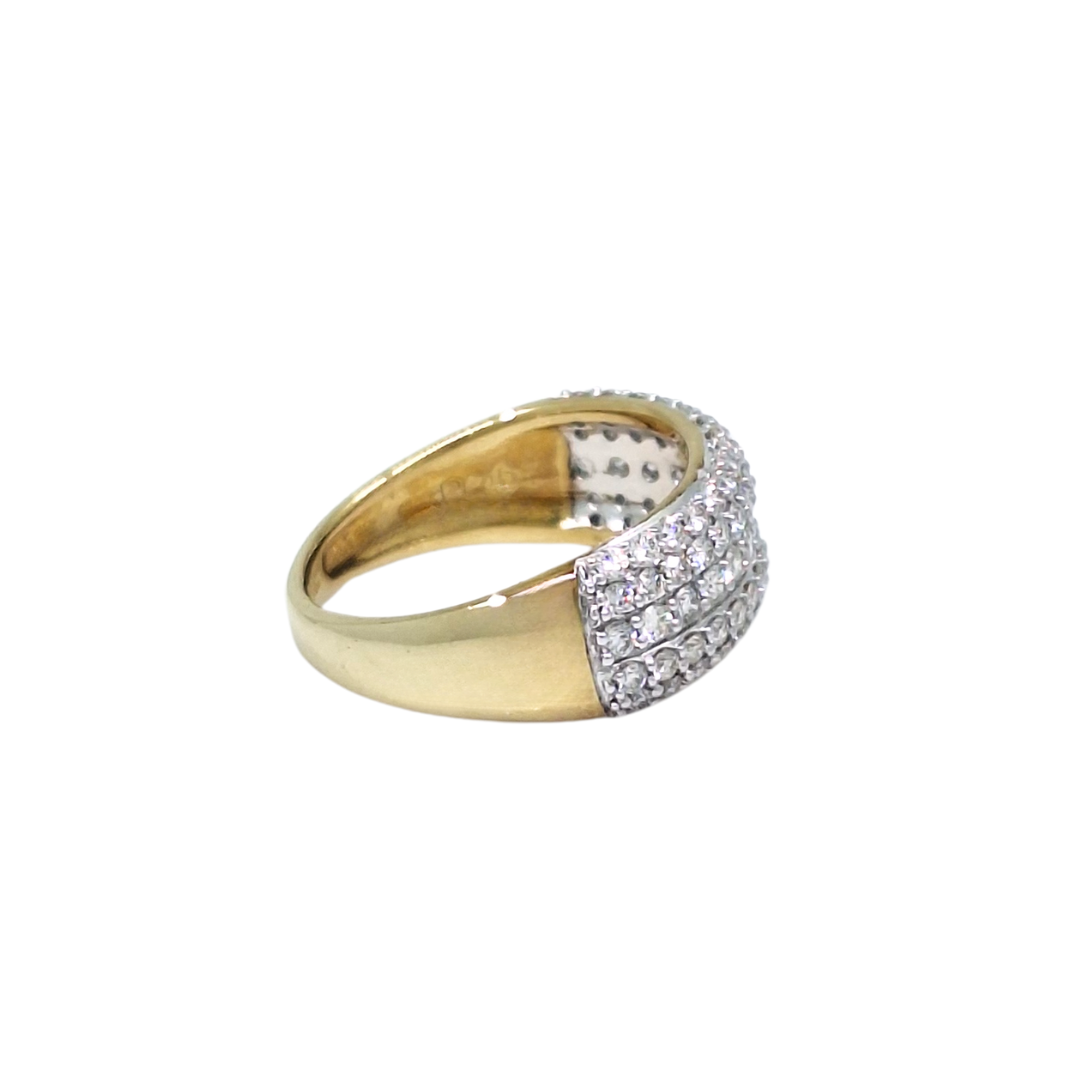9ct Yellow Gold Diamond Band Ring 0.75ct