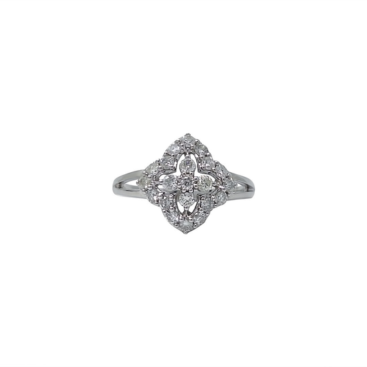 9ct White Gold Diamond Cluster Ring 0.75ct