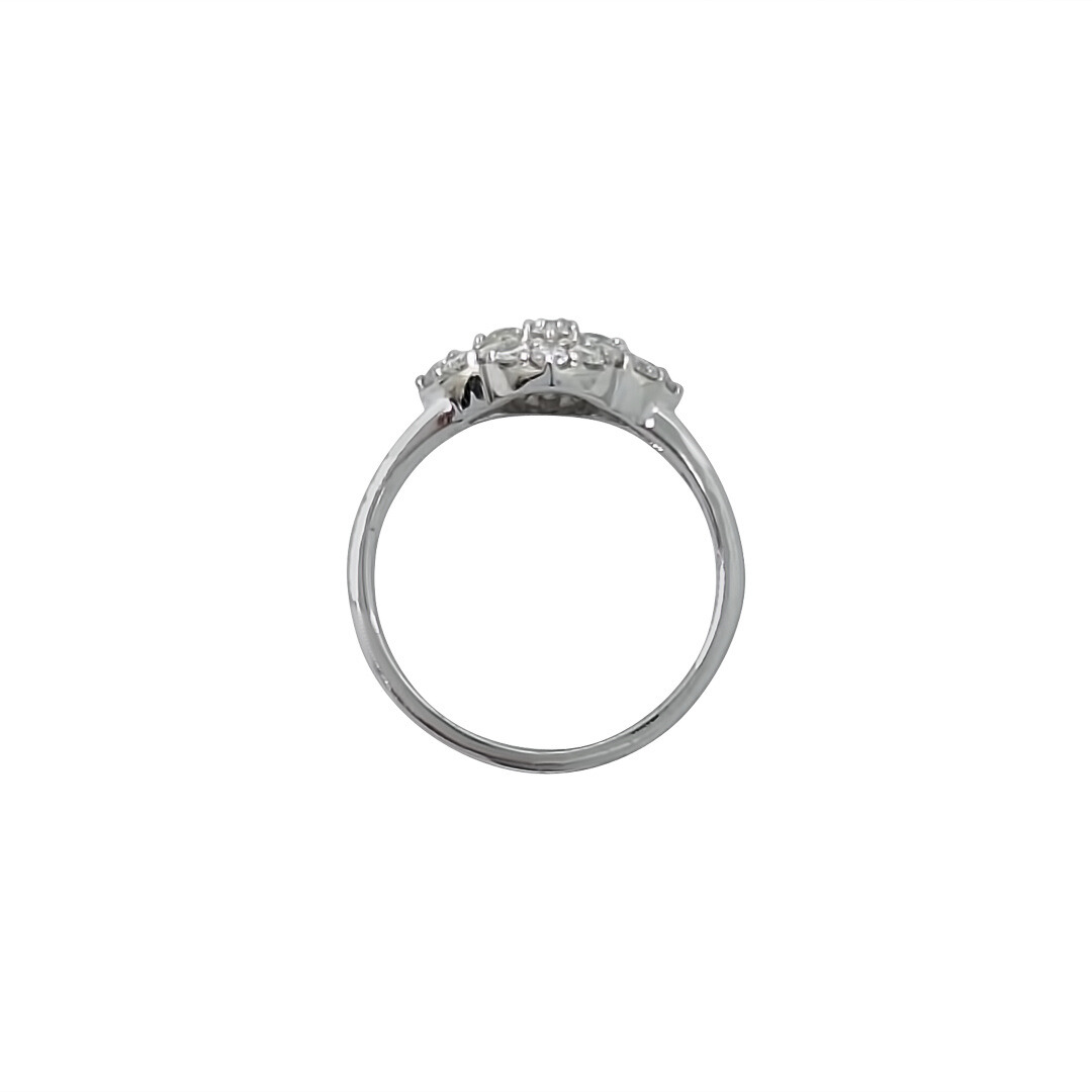9ct White Gold Diamond Cluster Ring 0.75ct