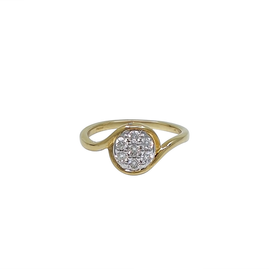 9ct Yellow Gold Diamond Cluster Ring 0.25ct