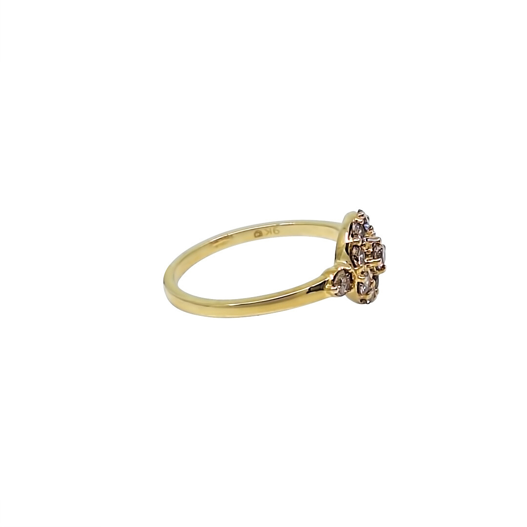 9ct Yellow Gold Diamond Cluster Ring 0.50ct