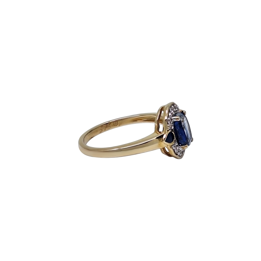9ct Yellow Gold Nilamani & Zircon Ring 1.30ct