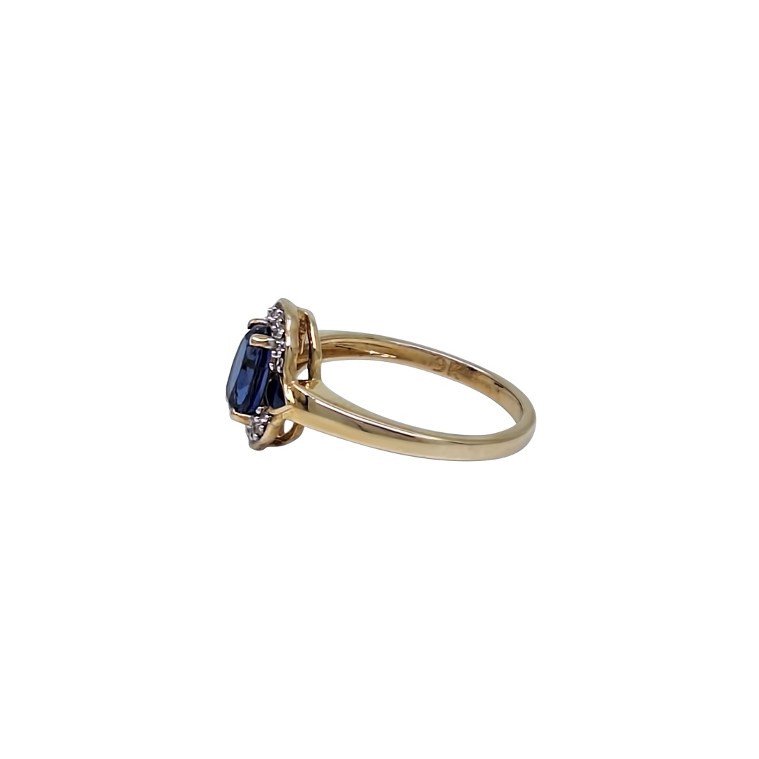 9ct Yellow Gold Nilamani & Zircon Ring 1.30ct