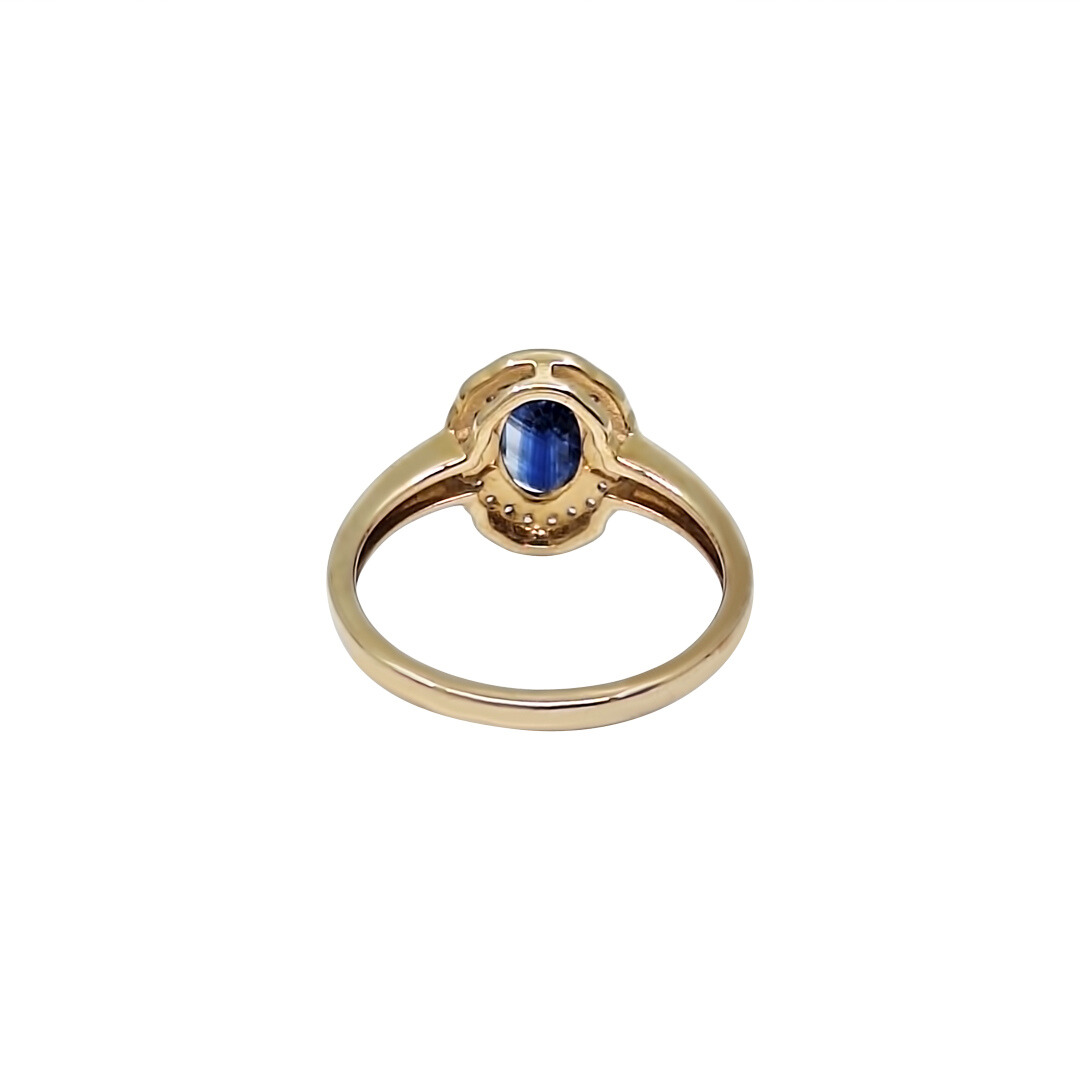 9ct Yellow Gold Nilamani & Zircon Ring 1.30ct