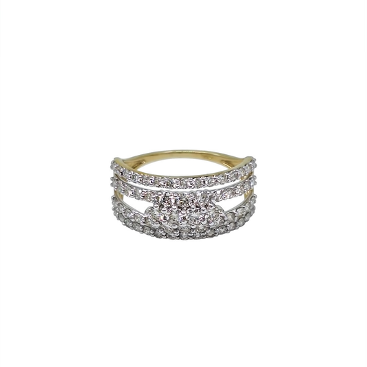 9ct Yellow Gold Diamond Fancy Band Ring 1ct