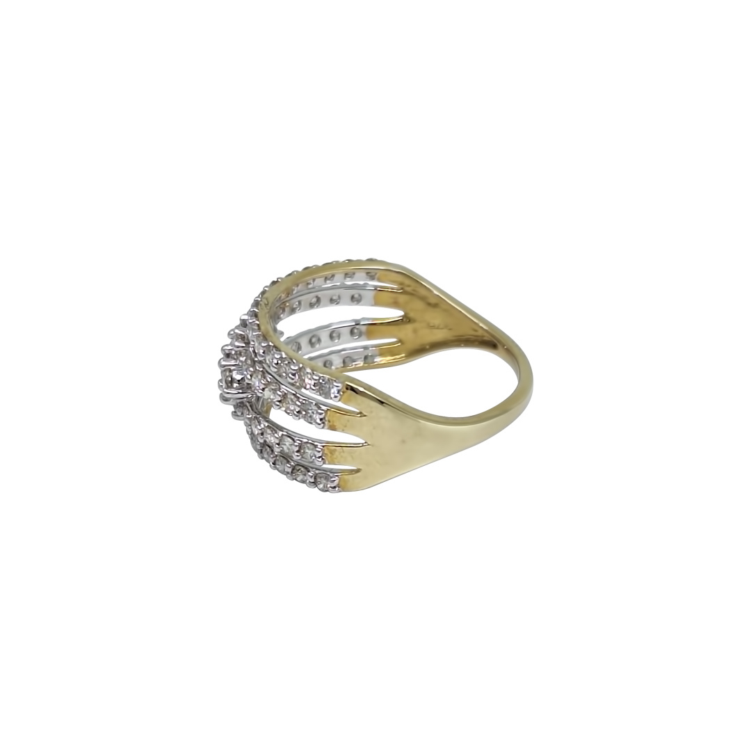 9ct Yellow Gold Diamond Fancy Band Ring 1ct