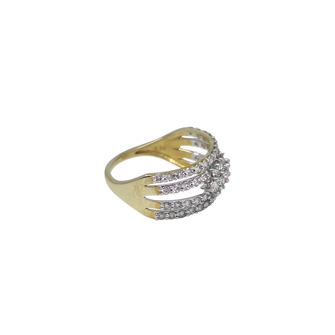 9ct Yellow Gold Diamond Fancy Band Ring 1ct