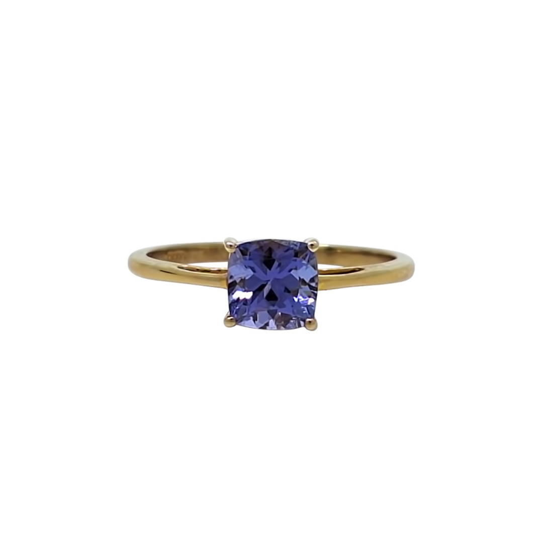 9ct Yellow Gold Tanzanite Solitaire Ring