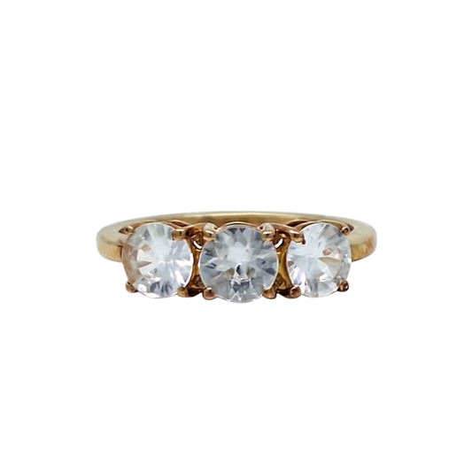 9ct Yellow Gold Tanzanian Zircon 3 Stone Ring