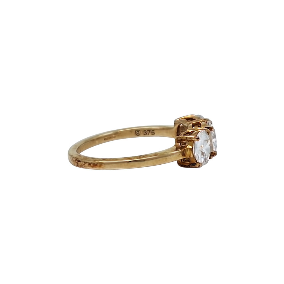 9ct Yellow Gold Tanzanian Zircon 3 Stone Ring