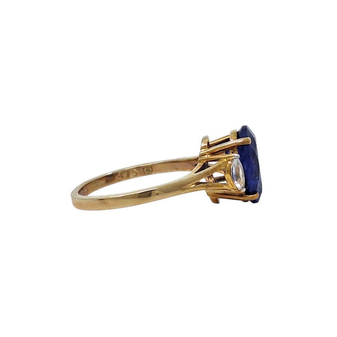 9ct Yellow Gold Tanzanite & Zircon Ring