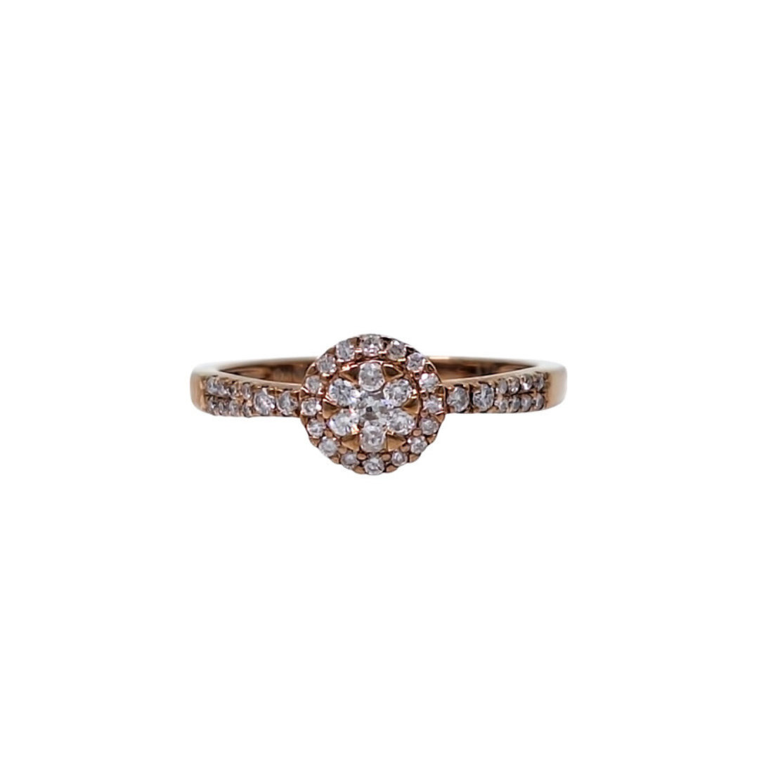 9ct Rose Gold Pink Diamond Cluster Ring 0.25ct