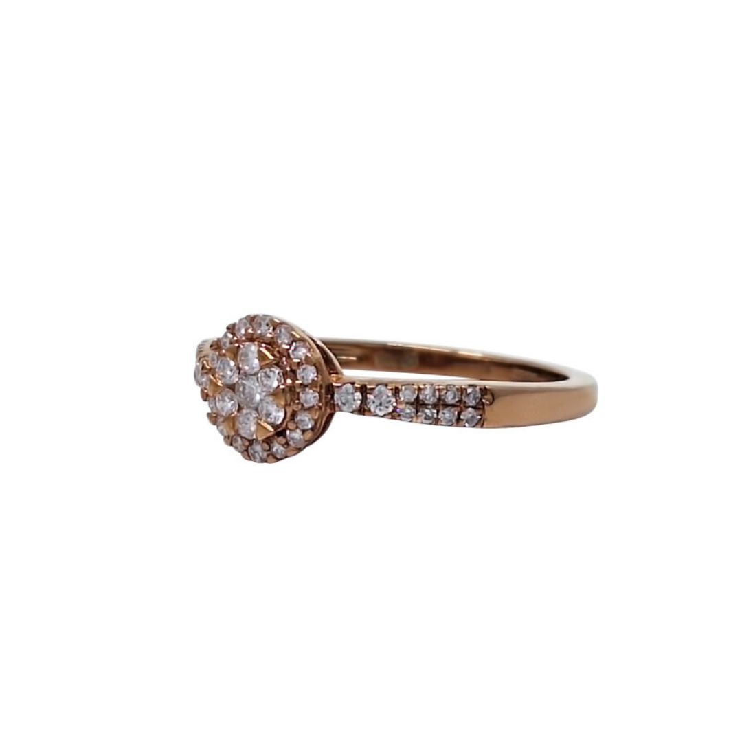 9ct Rose Gold Pink Diamond Cluster Ring 0.25ct