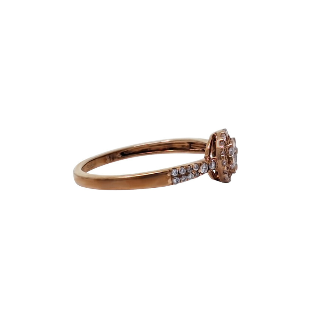 9ct Rose Gold Pink Diamond Cluster Ring 0.25ct