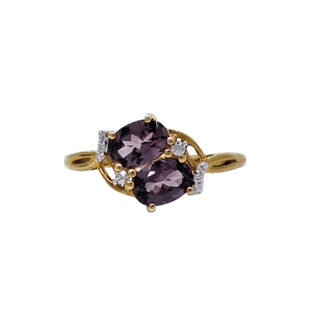 9ct Yellow Gold Spinel & Zircon Ring