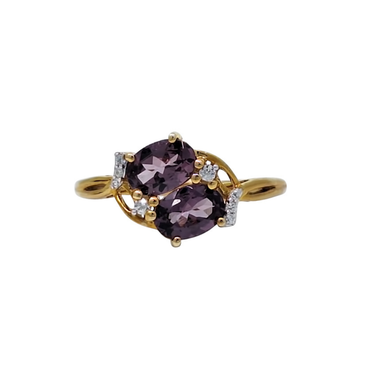 9ct Yellow Gold Spinel & Zircon Ring