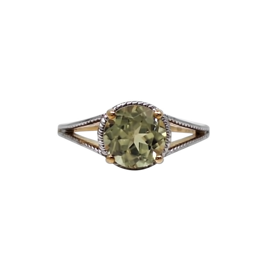 9ct Yellow Gold Csarite Solitaire Ring