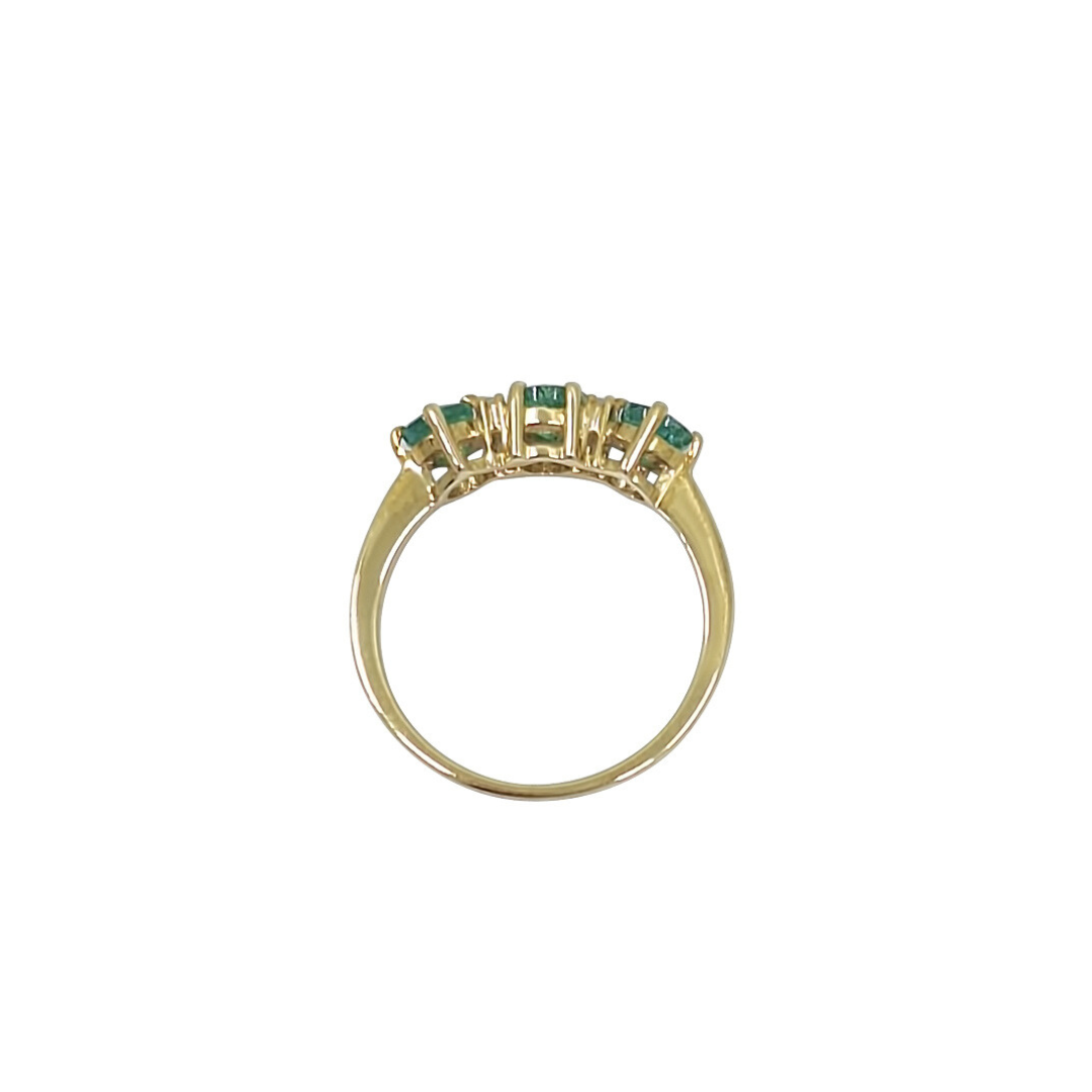 9ct Yellow Gold Emerald & Zircon Ring 0.82ct