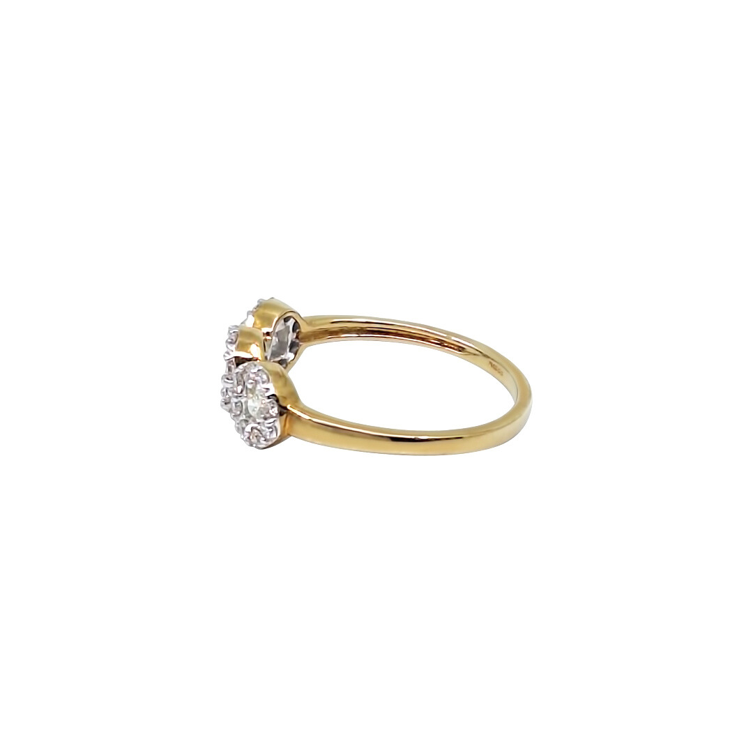 9ct Yellow Gold Illusion Set Cluster Ring 0.50ct