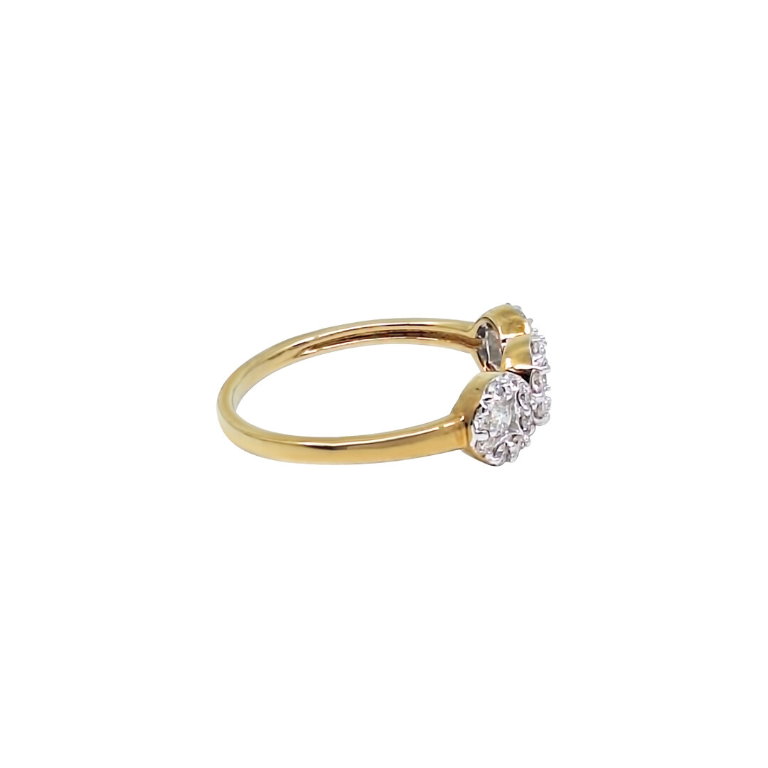 9ct Yellow Gold Illusion Set Cluster Ring 0.50ct