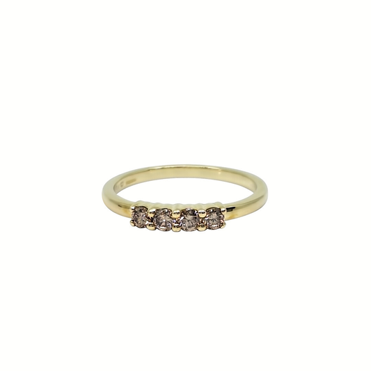 9ct Yellow Gold Champagne Diamond Ring 0.25ct