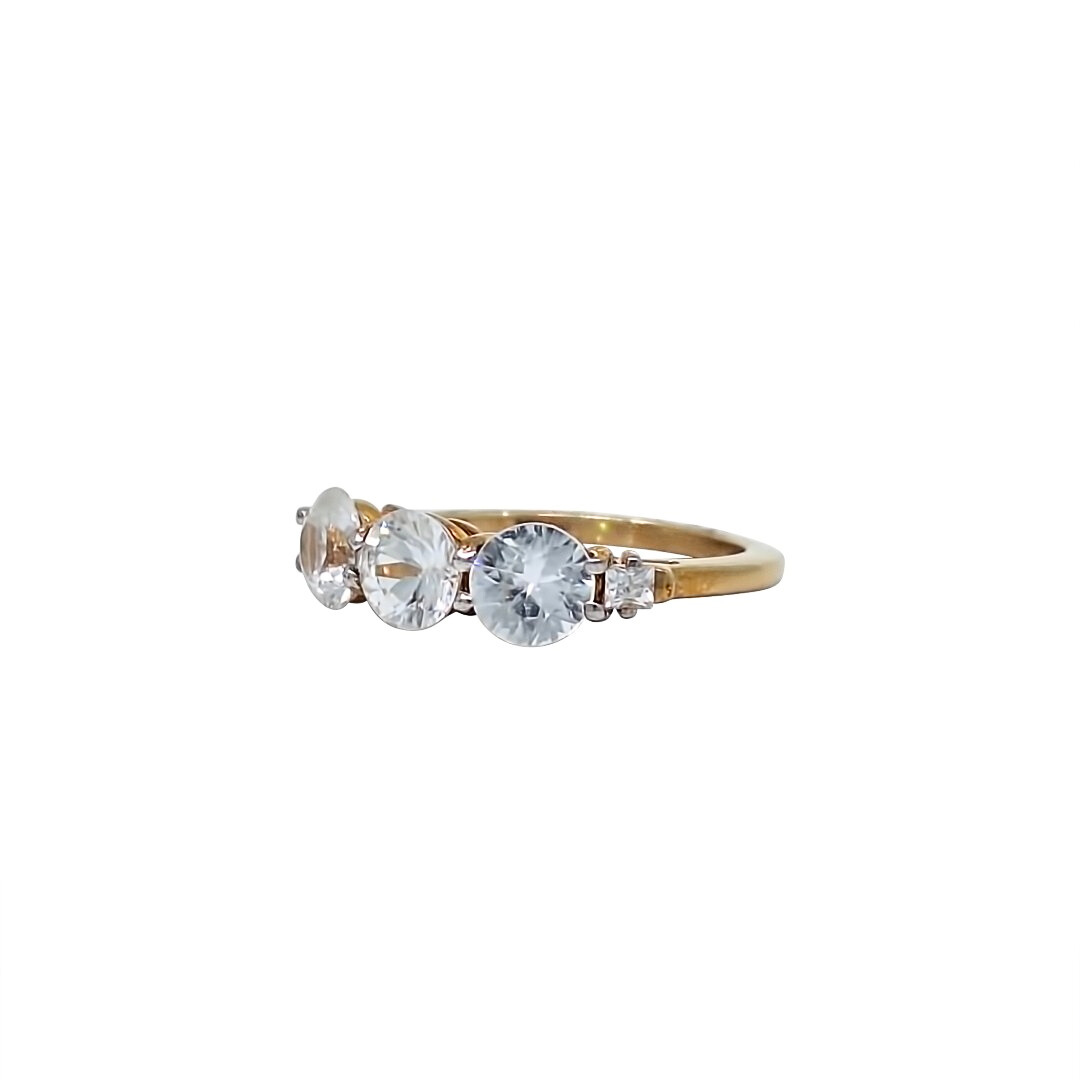 9ct Yellow Gold Singida Tanzanian & Zircon Ring 2.56ct