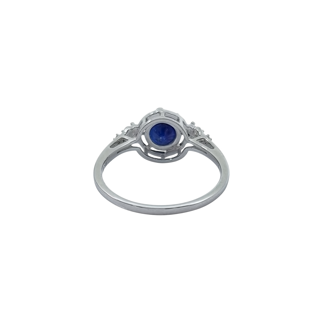 9ct White Gold Nilamani & Zircon Ring 1.14ct