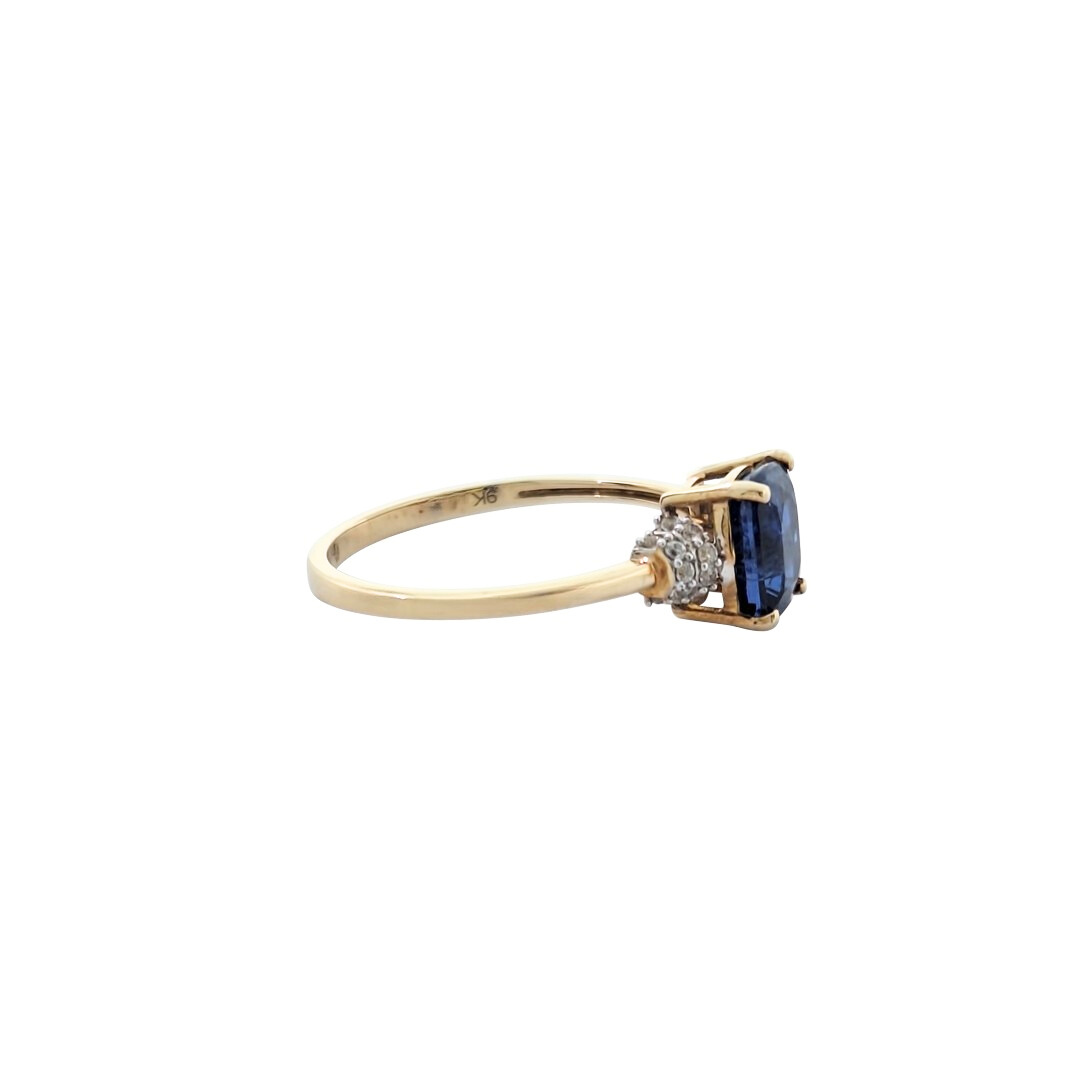 9ct Yellow Gold Nilamani & Zircon Ring 1.97ct