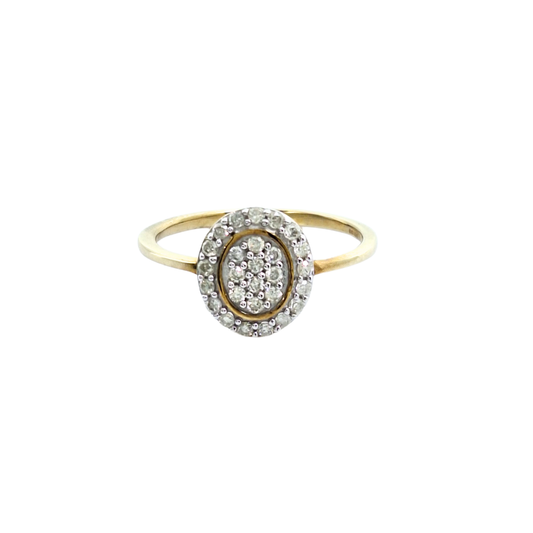 9ct Yellow Gold Diamond Cluster Ring 0.26ct