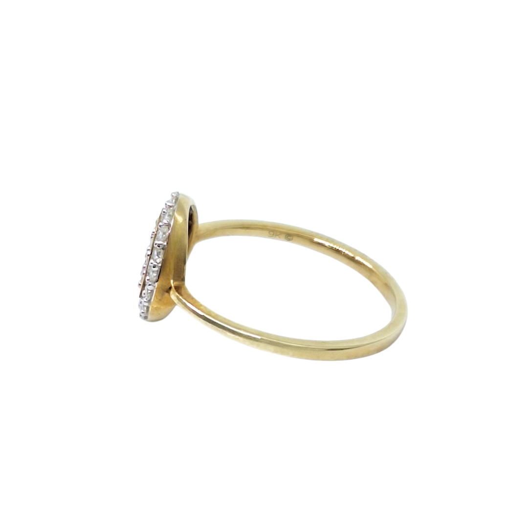 9ct Yellow Gold Diamond Cluster Ring 0.26ct