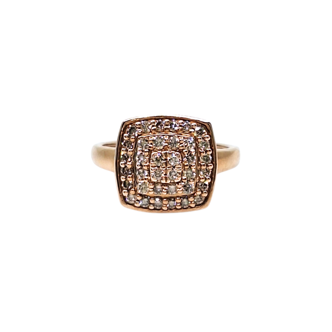 9ct Rose Gold Diamond Cluster Ring 0.50ct