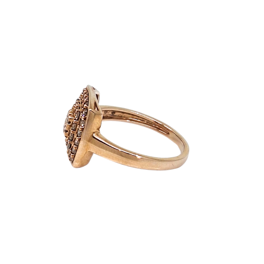 9ct Rose Gold Diamond Cluster Ring 0.50ct
