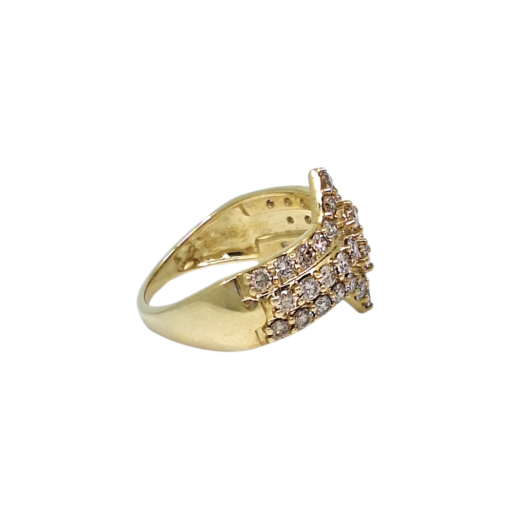 9ct Yellow Gold Champagne Diamond Cluster Ring 1.25ct
