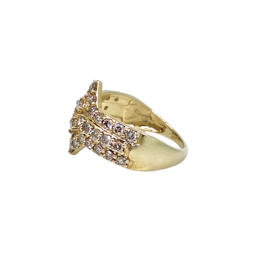 9ct Yellow Gold Champagne Diamond Cluster Ring 1.25ct