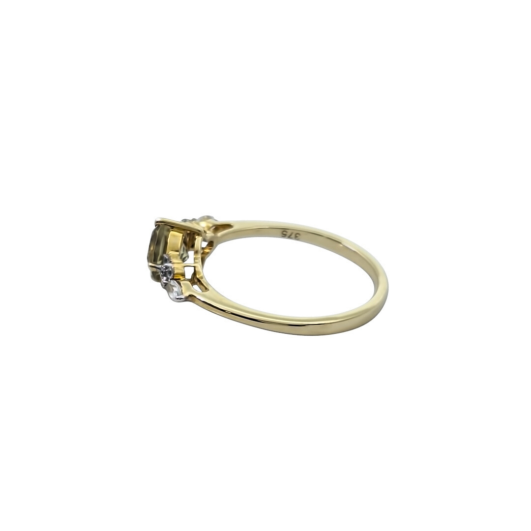 9ct Yellow Gold Csarite & Zircon Ring