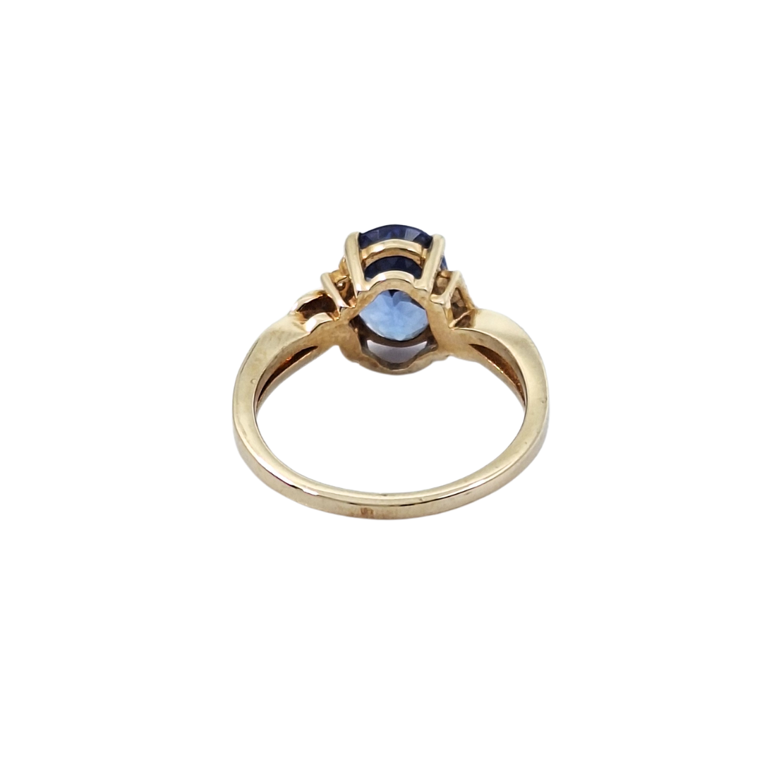 9ct Yellow Gold Tanzanite & Zircon Ring 1.60ct