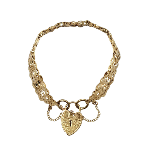9ct Yellow Gold Gate Bracelet 7.5"