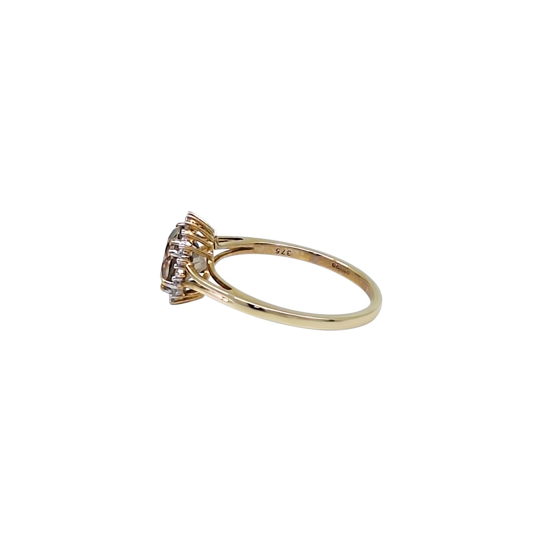 9ct Yellow Gold Sunstone & Zircon Ring 1.33ct